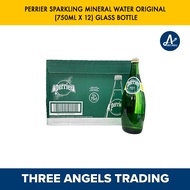 Perrier Sparkling Mineral Water Original (750ml x 12) Glass Bottle
