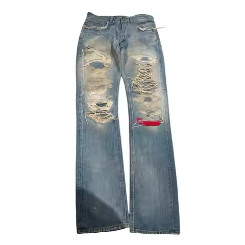 Brand New Undercover Washed Thunderbolt Fit Straight PANT Jeans Cotton Denim Pants Comfort Casual Je