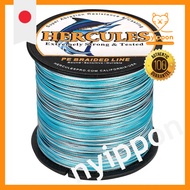 HERCULES PE Line Fishing Line 4-Strand 15 Colors Fishing Line Long Distance PE X4 Line Strong Backbo