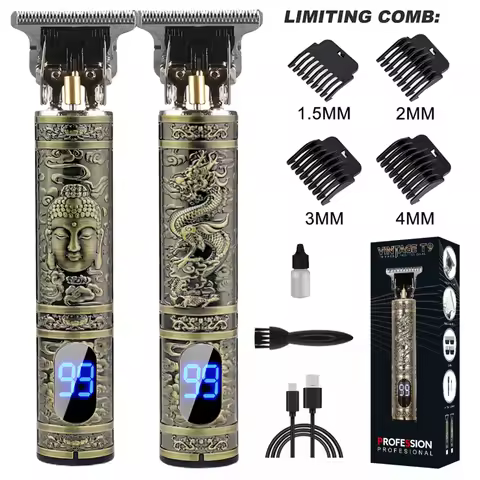 LCD Display T9 Electric Hairber 0mm Shaver Hair Trimer Home Appliances Travel Barber Razors Shaving 