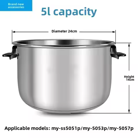For Midea electric pressure cooker 5-liter stainless steel inner liner with handle MY-SS5051P5L/SS50