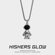 H&H Glow Astronaut Pendants Necklace Fashion Woman Trendy Pendant Wild Clavicle Chain
