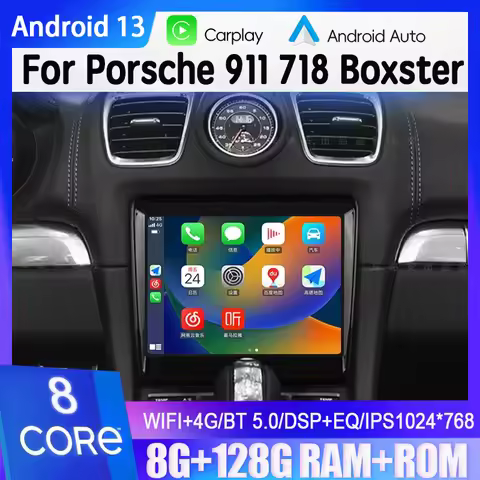 FOR Porsche 911 Android14 8'4 HD Screen FOR Porsche Boster 718 911 Car Radio Multimedia Video Player