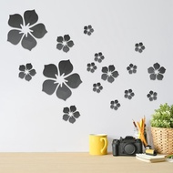 Acrylic Wall Stickers Flowers 3D Mirror Wall Art Decals Acrylic 18pcs Mirror Stickers Adhesive DIY Wall Stickers tongsg tongsg