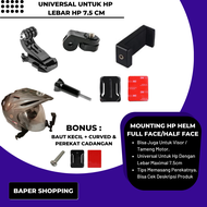 Motovlog Helmet Mounting HP Chin Mount Helm Bike Half Face FullFace Vlog Dengan Handphone Dan Action Camera