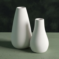 E0023 | Convex Flower Vase | White White | Cement Cement | Convex Flower Vase