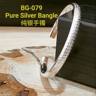 *Promo*Original Pure silver Bangle, BG-079 纯银手镯999。 Silver 925 Bracelet 925银手链。 纯银制造。 品质保证。 Pure Silver.