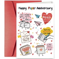 [Coisíní] Happy Paper Anniversary Card for Husband, First Wedding Anniversary Card for Him Her, 1st 