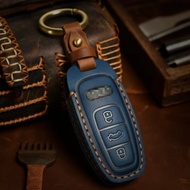Genuine Leather Key Case Suitable for Audi Key Kit A6L A7L A8L Q7 Q8 A3 A4L Q5L Handmade Cowhide Pro