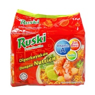 RUSKI Instant Noodles Tom Yam / Tom Yam KAW (80gx5) Mi Segera