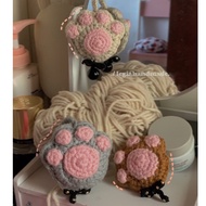 Cute cat's paw cheese stick keychain cat plushie