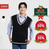 CANIFA men's cardigan sweater with color combination 8TE25C003