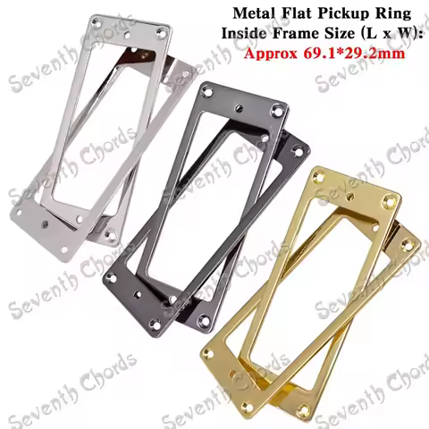 A Set 2 Pcs Mini Style Metal Flat Base Pickup Humbucker Ring for Electric Guitar Mounting Inside Fra