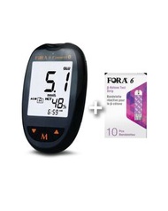 全新FORA 福爾6合1 E世代多功能血糖機套裝(1機1筆20針14紙）+血酮試紙一盒(10pcs)香港行貨五年保養☘️一機可測量尿酸、血糖、HCT、HB、血酮、膽固醇六種生理參數