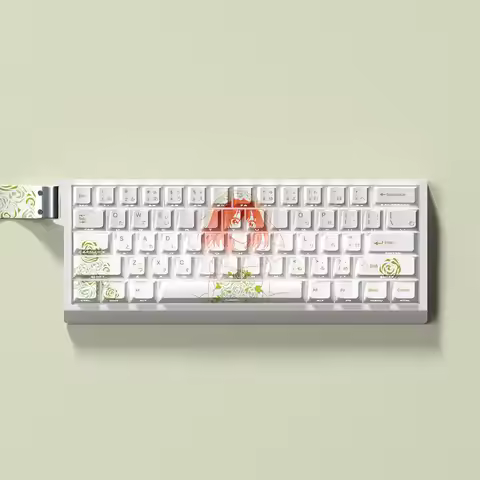 64 Keys Yotsuba Keycaps Anime Side Print Translucent Key Caps PBT Cherry Profile for Mechanical Keyb