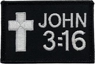 John 3:16 Hook and Loop Patches for Backpacks, 1 Pcs Funny Meme Embroidered Patches, Tactical Milita