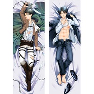 Anime Attack on Titan Shingeki No Kyojin Ackerman Levi Dakimakura Pillow Cover Peachskin Hugging Bod