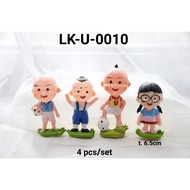 MP U10 - Upin Ipin Plastic Toys Birthday Cake Decorations, Pack of 4
