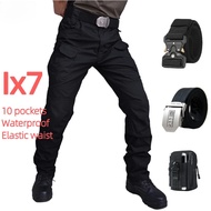 IX7 Sets cargo pants men slim fit  hiking pants tactical pants cargo men training pants  waterproof multi pockets