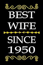 Best Wife since 1950: Anniversary notebook, 70th wedding anniversary gifts for her, wedding annivers