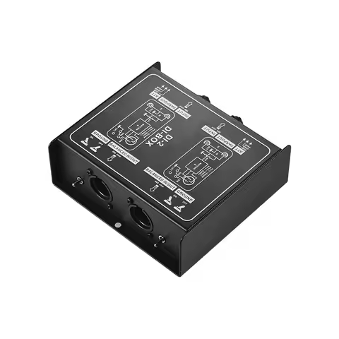 Passive Audio DI Box Direct Injection Box Low Noise Guitar Bass DI TRS 2 Channel Audio Converter Mul