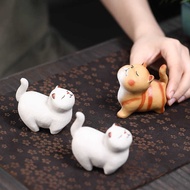 Yixing Zisha Tea Pet Cat Decoration Handmade Tea Table Decoration Tea Table Decoration Tea Play Tea 