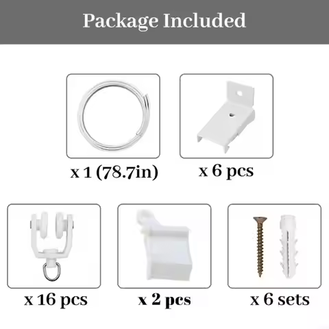 H37D Wall Mounted Ceiling Curtain Track, Flexible Curved Ceiling Track for Curtains, Room Divider, S