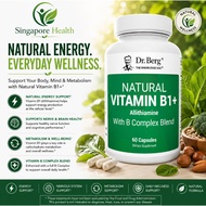 【SG】R  Dr. Berg Natural Vitamin B1 B6 B12 Complex - 60 Capsules Allithiamine Supplement with 8 Essen