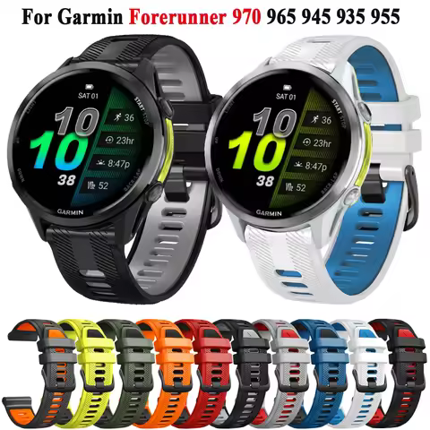 Forerunner 970 Watch Band 22mm Sport Silicone Strap For Garmin Forerunner 965 955 945 935 Replacemen