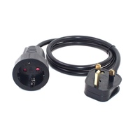UK 3PIN Inlet plug to Schuko CEE 7/3 outlet European Female Socket Power Extension Cord Cable 0.5M/1