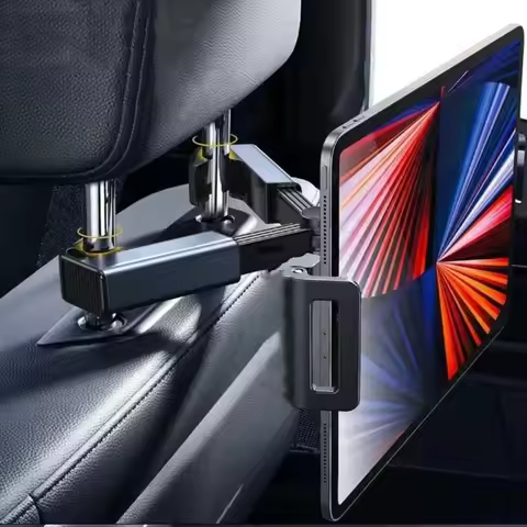 360 Degree Swivel Tablet Stand Car Headrest Tablet Mount For IPad 4.7"-12.9" Car Pillow Phone Holder