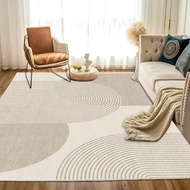 TEMU Modern Minimalist Geometric Area Rug - Polyester, Machine Washable, Rectangular, Large Size (≥1