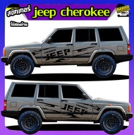 สติ๊กเกอร์ jeep cherokee จีฟเชอรากี สติกเกอร์ติดข้างประตู ได้2ด้าน ทำแบบเปลี่ยนข้อความฟรี