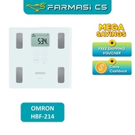 OMRON HBF-214 Body Composition Monitor Weight Scale - Body Fat Analyzer (1 year warranty)