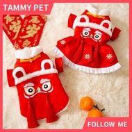 CNY Festive Lovers Pet Clothes New Year Dog Clothes Chinese style Cat Clothes puppy clothes spring-a