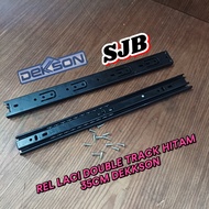 BLACK DOUBLE TRACK DRAWER RAIL 30 CM 40 CM/ 45 CM DEKKSON/