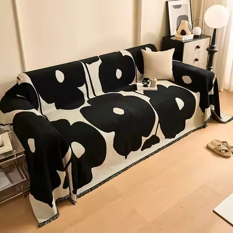 Chenille Sofa Towel for Living Room French Style Home Decoration Sofa Cover Couch Cover Tassel Edge 