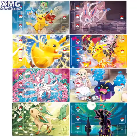 10 Styles DIY Pokemon Playmat - Self Made Umbreon Sylveon Leafeon Pikachu PTCG Battle Card Mat Anime