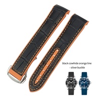 ZFEIO ยางสายนาฬิกาซิลิโคนหนังแท้22มม. 21มม. 20มม. 19มม. เหมาะสำหรับ Longines L3 Conquest HUAWEI GT2