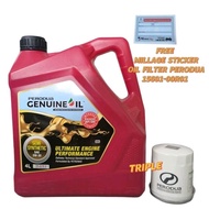 Perodua Genuine Semi Synthetic 5w30 Engine Oil with Perodua Oil Filter