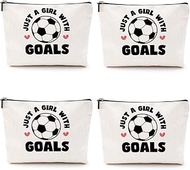 CQM Soccer Gifts Makeup Bag Soccer Accessories for Women Gifts Christmas Cosmetic Bags Zipper Pouch,