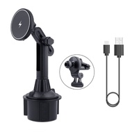 15W Magnetic Wireless Car Mount For MagSafe Cup Holder Car Phone Mount For IOS Phone 12/13/14