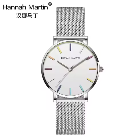 Hannah Martin Womens Watch Bohemian Style Japanese Quartz Movement Fashion Stainless Steel Mesh Belt
