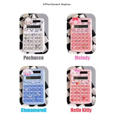 Hello Kitty Calculator Cute Cartoon Calculator Portable Mini Pocket Calculator Learning Office Tools