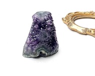 天然原礦小迷你紫晶鎮 紫晶簇 家居 辦公室 擺件 可消磁細款手鍊