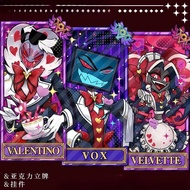 Hazbin Hotel 3 Vees Vox Valentino Velvette Keychain Mica Acrylic Hell Hotel decorative anime accesso