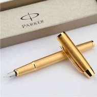 Parker IM Classic Golden Fountian Pen, Gold Trim with Ink Absorber Coverter 0.5mm Fine Point