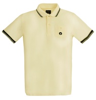 BROWNE & CO. เสื้อโปโล คอตตอน สีเบจ คอ แขน ตัดต่อผ้าทอ รุ่น LPT004-1-BE