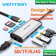 8 in 1 USB Type C to HDMI 45 USB3.0 PD SD RJ45 Vention Aukey Hub Converter Cable Set for Samsung dex