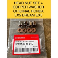 EX5 HEAD NUT CHROME + WASHER COPPER TEMBAGA SET ORIGINAL HONDA FOR EX5 DREAM EX5 HIGH POWER